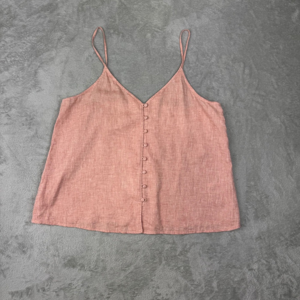 BP. Women's Medium  Linen Blend Button Front Cami Tank Top Coastal Boho